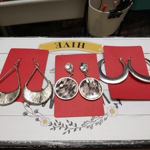 Vintage 1990's earring trio